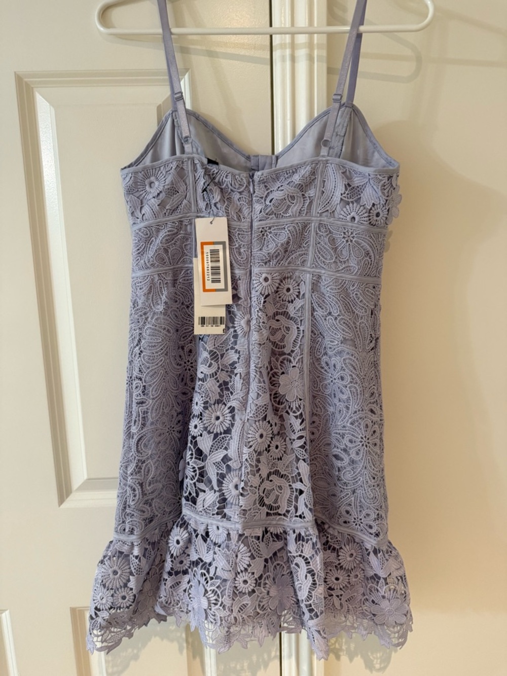 French Connection Lavender Binadari Cabello Lace Strappy Dress Size 8 NWT - Picture 4 of 6